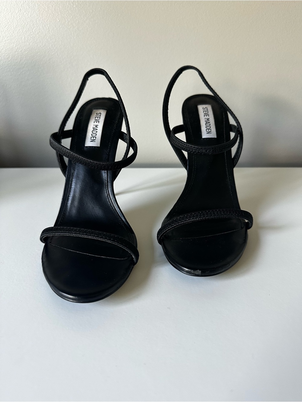 Steve Madden Black Minimalist Strappy Heels